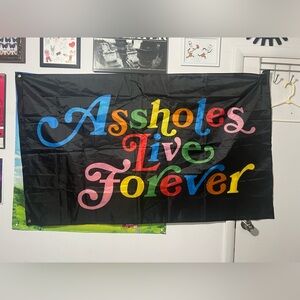Colorful Wall Flag - Assholes live forever